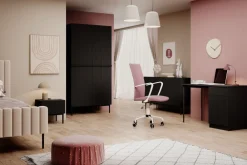 Bogart Szafy*NICOLE SZAFA 100 2DP2SZ - czarny mat / czarny stelaż