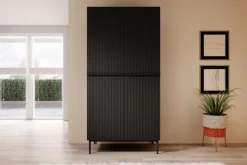 Bogart Szafy*NICOLE SZAFA 100 2DP2SZ - czarny mat / czarny stelaż