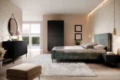 Bogart Szafy*NICOLE SZAFA 100 2DP2SZ - czarny mat / czarny stelaż