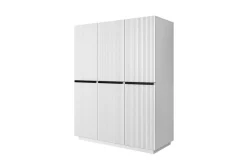 Bogart Szafy*NICOLE SZAFA 150 3D2SZ - biały mat / czarne uchwyty / cokół