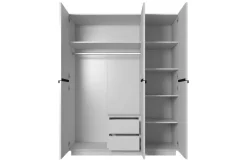 Bogart Szafy*NICOLE SZAFA 150 3D2SZ - biały mat / czarne uchwyty / cokół