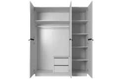 Bogart Szafy*NICOLE SZAFA 150 3D2SZ - biały mat / czarne uchwyty / cokół