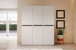 Bogart Szafy*NICOLE SZAFA 150 3D2SZ - biały mat / czarne uchwyty / cokół