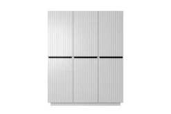 Bogart Szafy*NICOLE SZAFA 150 3D2SZ - biały mat / czarne uchwyty / cokół