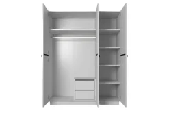 Bogart Szafy*NICOLE SZAFA 150 3D2SZ - biały mat / czarne uchwyty / cokół