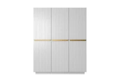 Bogart Szafy*NICOLE SZAFA 150 3D2SZ - biały mat / złote uchwyty / cokół