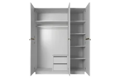 Bogart Szafy*NICOLE SZAFA 150 3D2SZ - biały mat / złote uchwyty / cokół