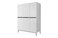 Bogart Szafy*NICOLE SZAFA 150 3D2SZ - biały mat / czarny stelaż