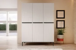 Bogart Szafy*NICOLE SZAFA 150 3D2SZ - biały mat / czarny stelaż