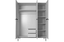 Bogart Szafy*NICOLE SZAFA 150 3D2SZ - biały mat / czarny stelaż