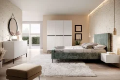 Bogart Szafy*NICOLE SZAFA 150 3D2SZ - biały mat / czarny stelaż