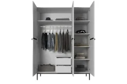 Bogart Szafy*NICOLE SZAFA 150 3D2SZ - biały mat / czarny stelaż