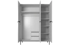 Bogart Szafy*NICOLE SZAFA 150 3D2SZ - biały mat / czarny stelaż