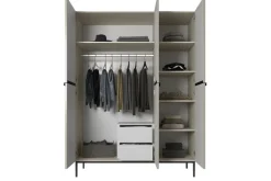 Bogart Szafy*NICOLE SZAFA 150 3D2SZ - biały mat / czarny stelaż