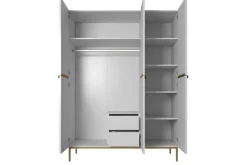 Bogart Szafy*NICOLE SZAFA 150 3D2SZ - biały mat / złoty stelaż