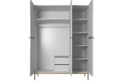 Bogart Szafy*NICOLE SZAFA 150 3D2SZ - biały mat / złoty stelaż