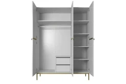 Bogart Szafy*NICOLE SZAFA 150 3D2SZ - biały mat / złoty stelaż