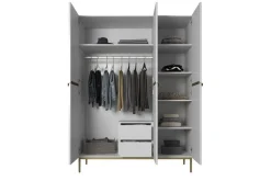 Bogart Szafy*NICOLE SZAFA 150 3D2SZ - biały mat / złoty stelaż