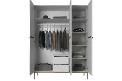 Bogart Szafy*NICOLE SZAFA 150 3D2SZ - biały mat / złoty stelaż