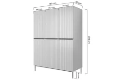 Bogart Szafy*NICOLE SZAFA 150 3D2SZ - cashmere / złote uchwyty / cokół