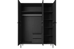 Bogart Szafy*NICOLE SZAFA 150 3D2SZ - czarny mat / czarny stelaż