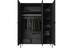 Bogart Szafy*NICOLE SZAFA 150 3D2SZ - czarny mat / czarny stelaż