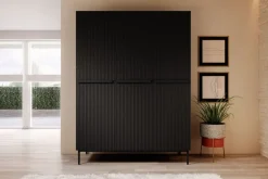 Bogart Szafy*NICOLE SZAFA 150 3D2SZ - czarny mat / czarny stelaż