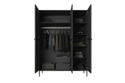Bogart Szafy*NICOLE SZAFA 150 3D2SZ - czarny mat / czarny stelaż
