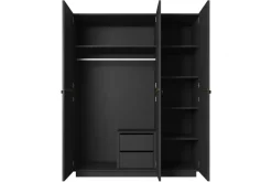 Bogart Szafy*NICOLE SZAFA 150 3D2SZ - czarny mat / złote uchwyty / cokół