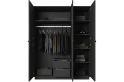 Bogart Szafy*NICOLE SZAFA 150 3D2SZ - czarny mat / złote uchwyty / cokół