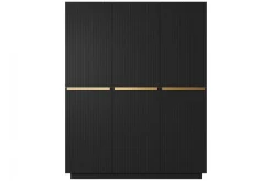 Bogart Szafy*NICOLE SZAFA 150 3D2SZ - czarny mat / złote uchwyty / cokół