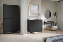 Bogart Szafy*NICOLE SZAFA 100 2D2SZ - czarny mat / czarny stelaż