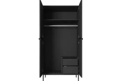 Bogart Szafy*NICOLE SZAFA 100 2D2SZ - czarny mat / czarny stelaż