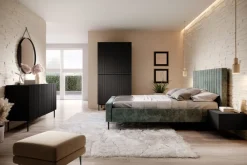 Bogart Szafy*NICOLE SZAFA 100 2D2SZ - czarny mat / czarny stelaż