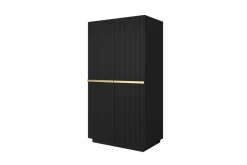 Bogart Szafy*NICOLE SZAFA 100 2D2SZ - czarny mat / złote uchwyty / cokół