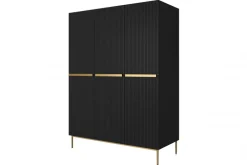Bogart Szafy*NICOLE SZAFA 150 3D2SZ - czarny mat / złoty stelaż