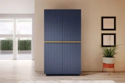 Bogart Szafy*NICOLE SZAFA 100 2D2SZ - wave blue / złote uchwyty / cokół