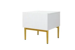 Bogart Szafki Nocne*NICOLE SZAFKA NOCNA 46 1SZ (2 szt.) - biały mat / złoty stelaż