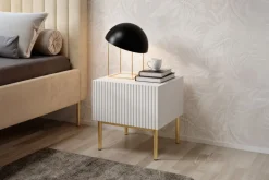 Bogart Szafki Nocne*NICOLE SZAFKA NOCNA 46 1SZ (2 szt.) - biały mat / złoty stelaż