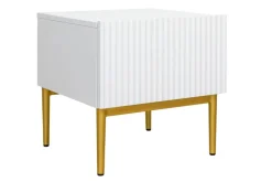 Bogart Szafki Nocne*NICOLE SZAFKA NOCNA 46 1SZ (2 szt.) - biały mat / złoty stelaż