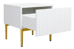 Bogart Szafki Nocne*NICOLE SZAFKA NOCNA 46 1SZ (2 szt.) - biały mat / złoty stelaż