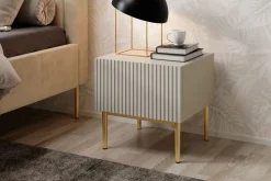 Bogart Szafki I Regały*NICOLE SZAFKA NOCNA 46 1SZ (2 szt.) - cashmere / złoty stelaż