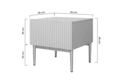 Bogart Szafki I Regały*NICOLE SZAFKA NOCNA 46 1SZ (2 szt.) - cashmere / złoty stelaż