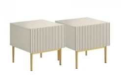 Bogart Szafki I Regały*NICOLE SZAFKA NOCNA 46 1SZ (2 szt.) - cashmere / złoty stelaż