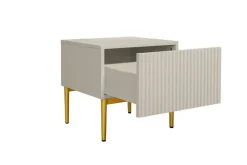 Bogart Szafki I Regały*NICOLE SZAFKA NOCNA 46 1SZ (2 szt.) - cashmere / złoty stelaż