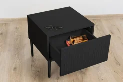 Bogart Szafki I Regały*NICOLE SZAFKA NOCNA 46 1SZ (2 szt.) - czarny mat / czarny stelaż