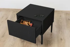 Bogart Szafki I Regały*NICOLE SZAFKA NOCNA 46 1SZ (2 szt.) - czarny mat / czarny stelaż