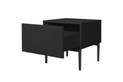 Bogart Szafki I Regały*NICOLE SZAFKA NOCNA 46 1SZ (2 szt.) - czarny mat / czarny stelaż