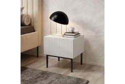 Bogart Szafki Nocne*NICOLE SZAFKA NOCNA 46 1SZ (2 szt.) - biały mat / czarny stelaż
