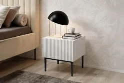 Bogart Szafki Nocne*NICOLE SZAFKA NOCNA 46 1SZ (2 szt.) - biały mat / czarny stelaż